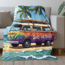 Surf oder Pleite Groovy Retro Hippie Surfer Strand