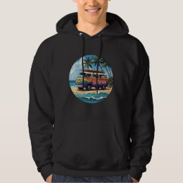 Surf oder Pleite Groovy Retro Hippie Surfer Strand Hoodie