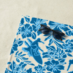 Surf Pareau Hawaiian Hibiskus Aloha - Blau Strandtuch