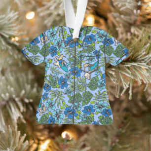 Surf Pareau Hawaiian Hibiskus Aloha-Shirt- blau Ornament