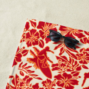 Surf Pareau Hawaiianischer Hibiskus Aloha - Rot Strandtuch