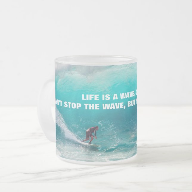 SURF QUOTE POSTER 2-TONKAFFEE-TASSE MATTGLASTASSE (Vorderseite Links)