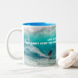 SURF QUOTE POSTER ZWEIFARBIGE TASSE