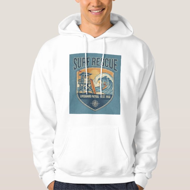 Surf Rescue Lifeguard Patrol Est 1950 Hoodie (Vorderseite)