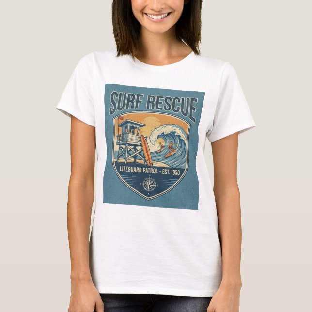 Surf Rescue Lifeguard Patrol Est 1950 T-Shirt (Vorderseite)
