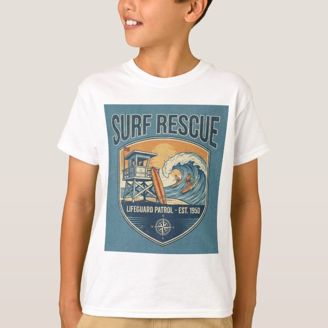 Surf Rescue Lifeguard Patrol Est 1950 T-Shirt (Vorderseite)