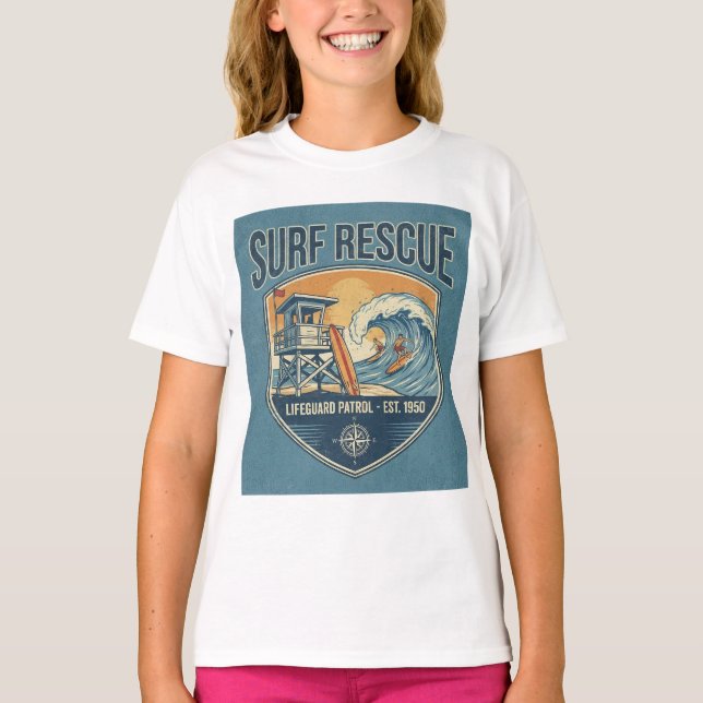 Surf Rescue Lifeguard Patrol Est 1950 T-Shirt (Vorderseite)