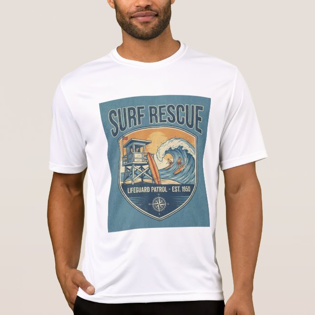 Surf Rescue Lifeguard Patrol Est 1950 T-Shirt (Vorderseite)