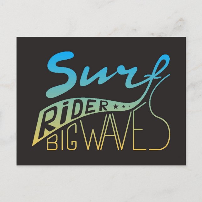 Surf Rider Big Waves Postkarte (Vorderseite)