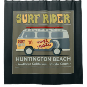 Surf Rider Huntington Beach Poster Duschvorhang