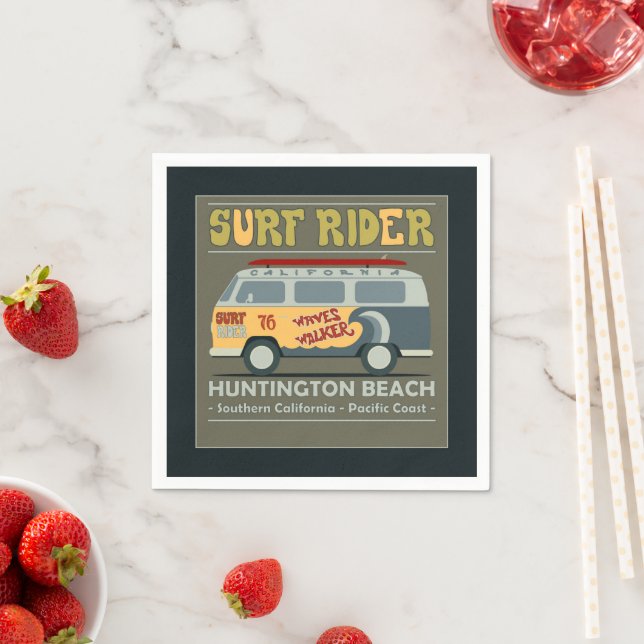 Surf Rider Huntington Beach Poster Serviette (Beispiel)