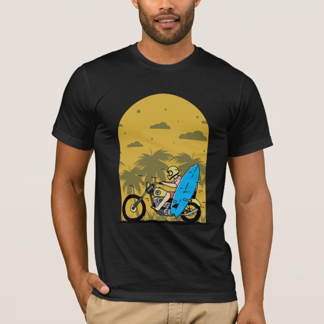 Surf Rider Motorcycle Beach Adventure T-Shirt (Vorderseite)