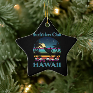 Surf riders Club, Surfparadies, Hawaii Keramik Ornament