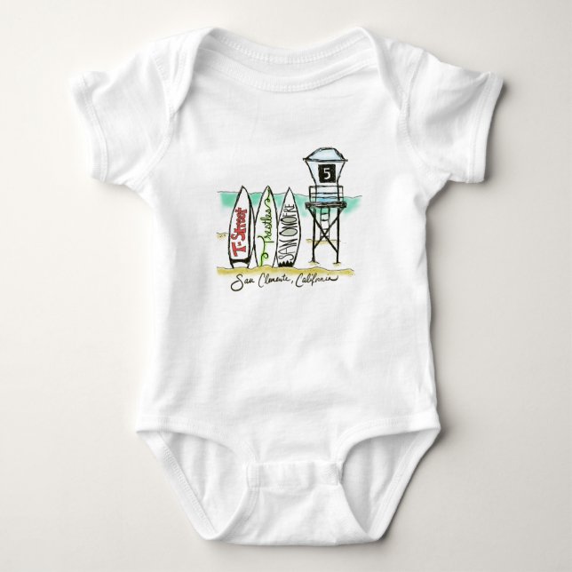 Surf San Clemente Baby Bodysuit Baby Strampler (Vorderseite)