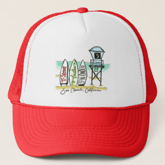 Surf San Clemente Trucker Hat Red Truckerkappe