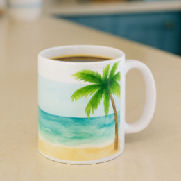 Surf Sand Palm Tree Kaffee Kaffeetasse