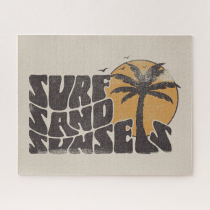 Surf Sand Sunsets Beach Life Palm Tree Puzzle