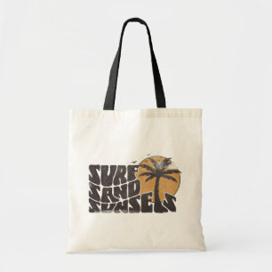 Surf Sand Sunsets Beach Life Palm Tree Tragetasche