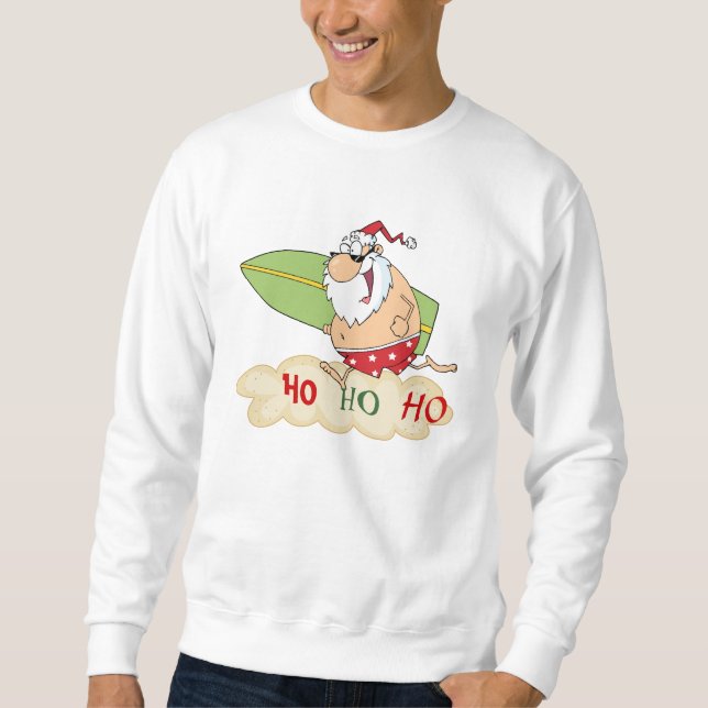 Surf Santa Beach Weihnachten Sweatshirt (Vorderseite)