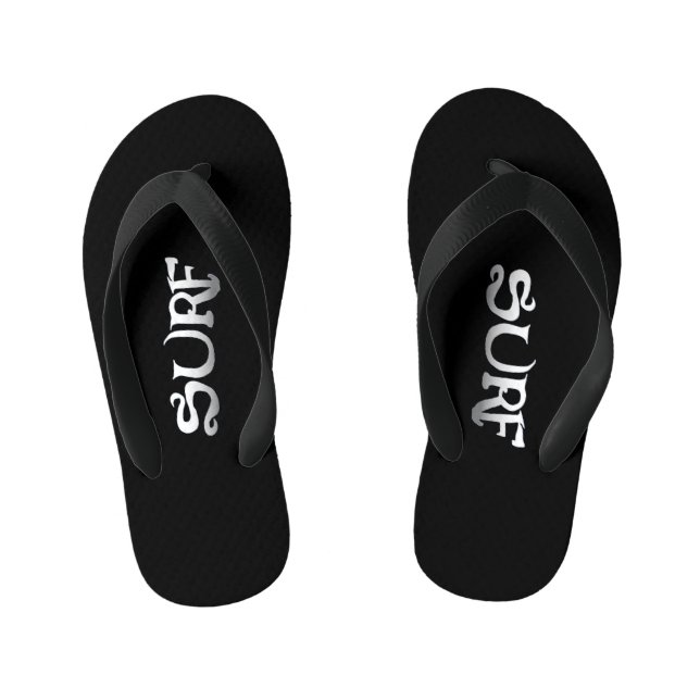 Surf schwarze Kleinkind Flip Flops (Fußbett)