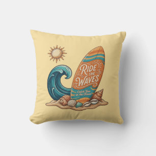 Surf & Sea: Vintage-Surfing-Zitat-Kissen Kissen