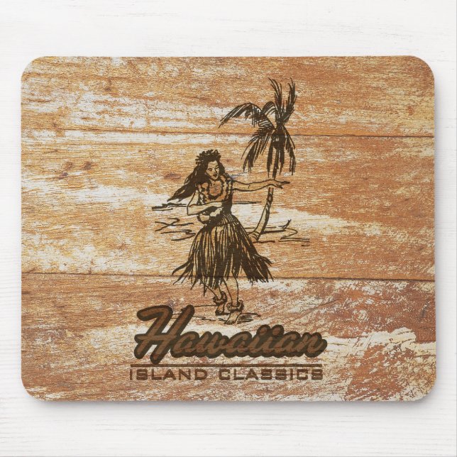 Surf Shack Hawaiian Imitate Wood Mousepad (Vorne)