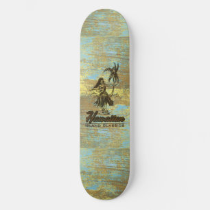 Surf Shack Hawaiian Imitate Wood Skateboard