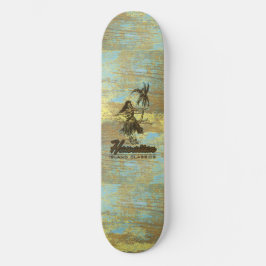 Surf Shack Hawaiian Imitate Wood Skateboard