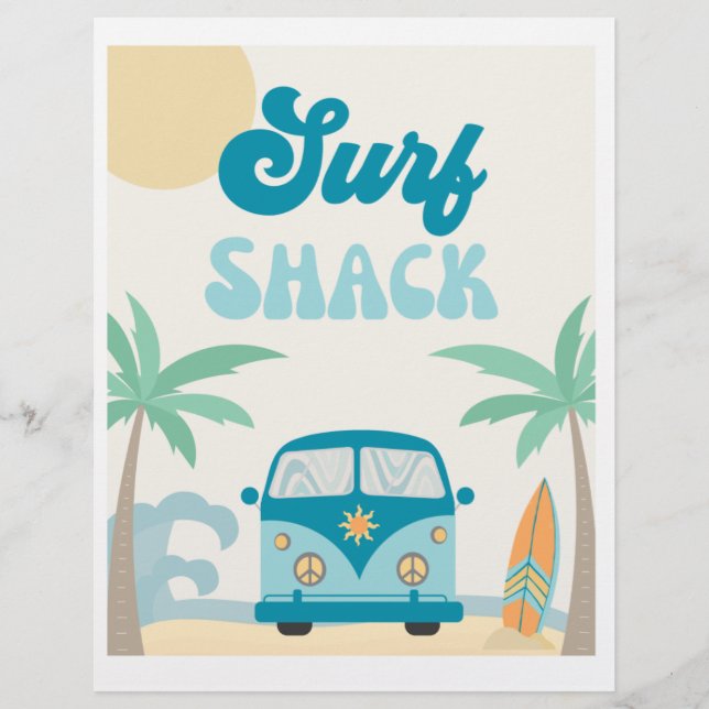 Surf Shack Sign | Signatur für Surf-Party | Beach  (Vorderseite)