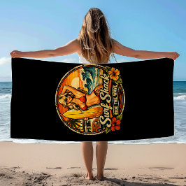 Surf Shack Surfer Pin-Up | Reite Die Wellen Surfen Strandtuch