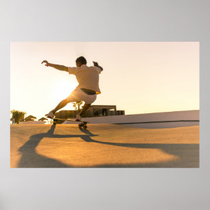 Surf-Skater-Trainingsbewegungen Poster