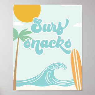 Surf Snacks Surf's Up Strand Geburtstagsessen Poster