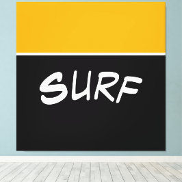 SURF Spaß Heller, goldgelber schwarzer Farbblock Leinwanddruck