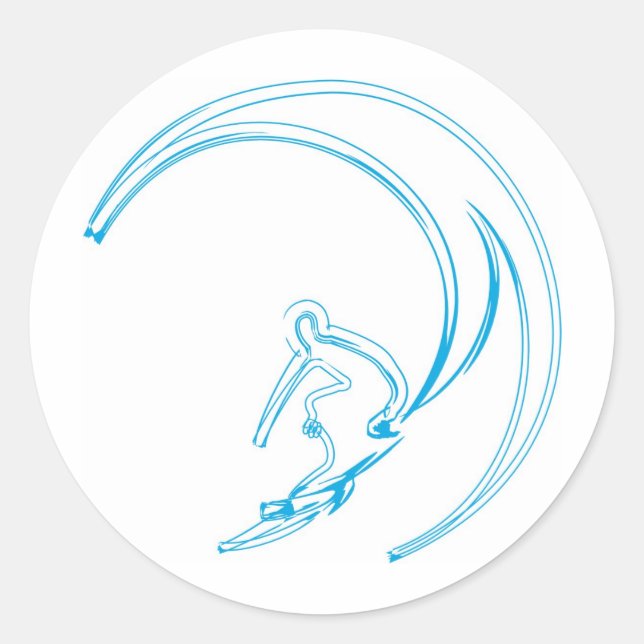 Surf Stream Runder Aufkleber (Vorderseite)
