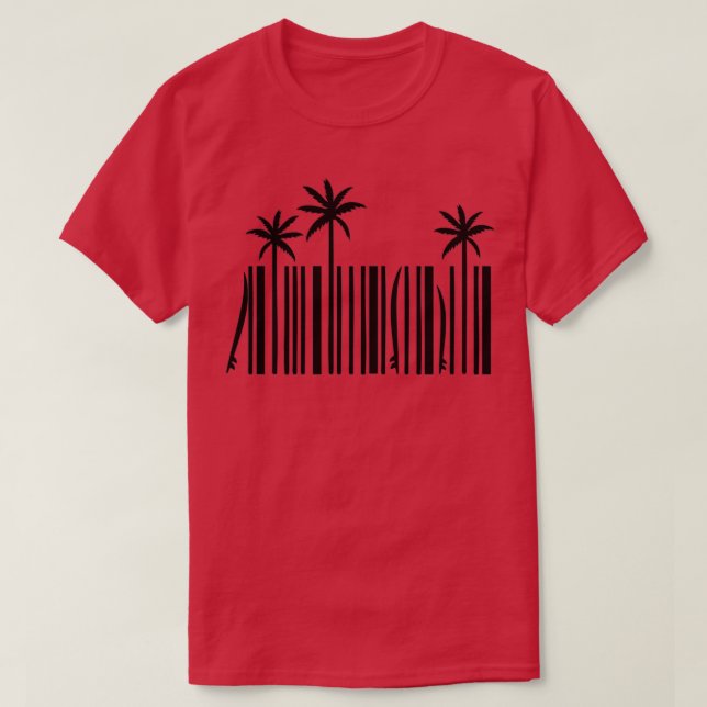 Surf Strichcode Surfdesign T T-Shirt (Design vorne)