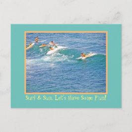 SURF & SUN LASSEN UNS EIN PAAR SPASS HABEN! / SURF POSTKARTE