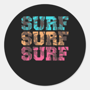 Surf Surf Surf Runder Aufkleber