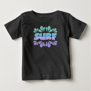 SURF-Surfen mit Wellen, farbenfrohe Surfen, Surfen Baby T-shirt