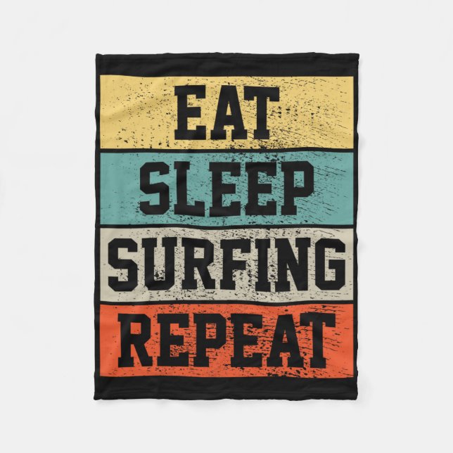 Surf-Surfing Retro Vintage Geschenk  Fleecedecke (Vorderseite)