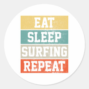 Surf-Surfing Retro Vintage Geschenk Runder Aufkleber