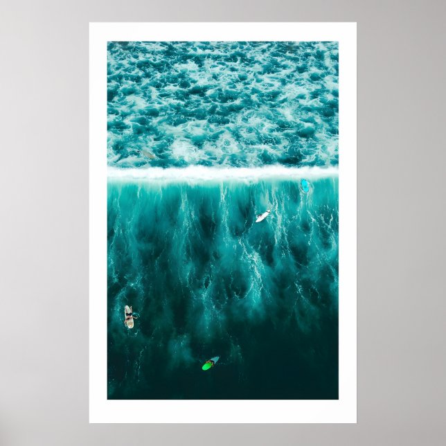 Surf Triptych Kunst Drucke Skandi Ozean Strand (Vorne)