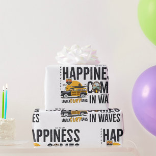 Surf Van Beach Zitat Glück kommt in Wellen Geschenkpapier