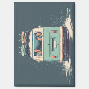 Surf Van Splash – Retro-Strandcamper Magnet