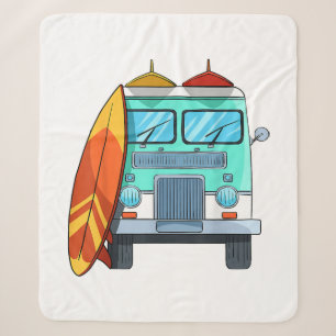 Surf Van Surfboard Palmen Tree Surfen Wellenreiten Sherpadecke