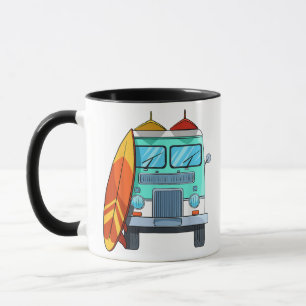 Surf Van Surfboard Palmen Tree Surfen Wellenreiten Tasse