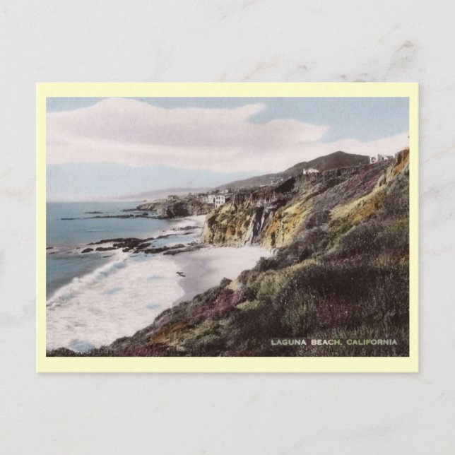 Surf View, Laguna Beach, Kalifornien Vintag Postkarte (Vorderseite)
