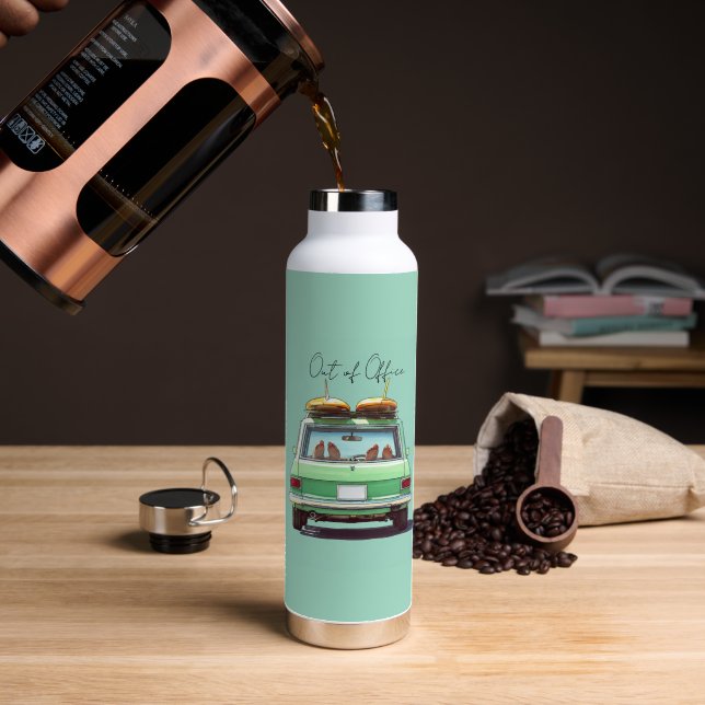 Surf Wagon Roadtrip – Retro-Strandauto Trinkflasche (Kaffee (gedreht))