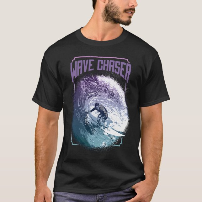 Surf Wave Chaser in Aktion T-Shirt (Vorderseite)