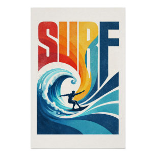 SURF Wave Surfer – Retro-Surf-Lifestyle-Kunstposte Poster