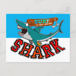 Surf with the Shark Feiertagspostkarte